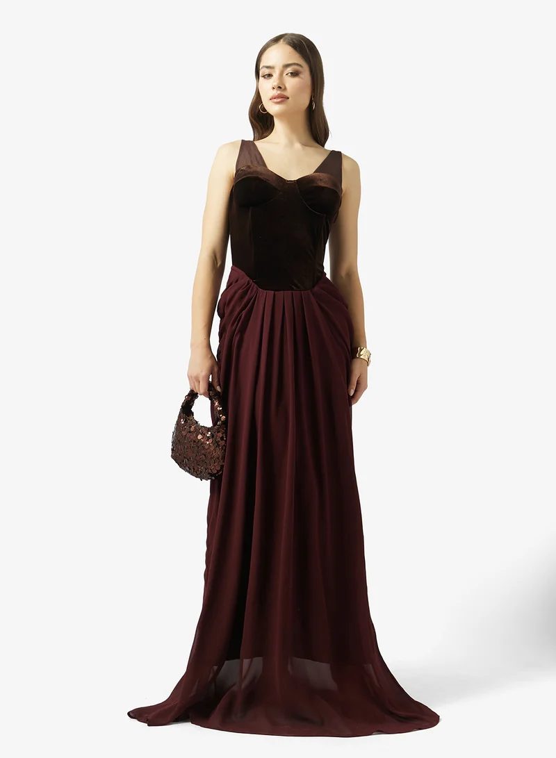Ginger Boutique  Sweatheart Neckline Corset Bodice Two Tone Evening Gown for Women | Best Price UAE